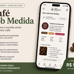 Café Sob Medida Premium – plataforma personalizada para descobrir seu perfil de café, receitas e preparos.